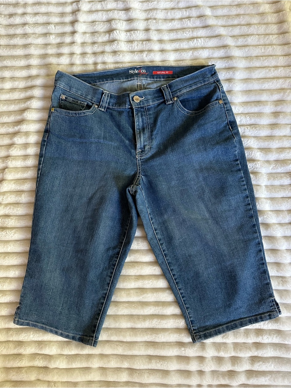 Style & Co. Dark Blue Cropped Denim Bermuda/Skimmer Jeans 14